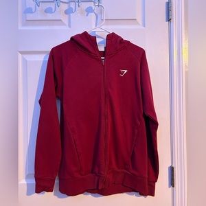 Red Gymshark Training zip hoodie